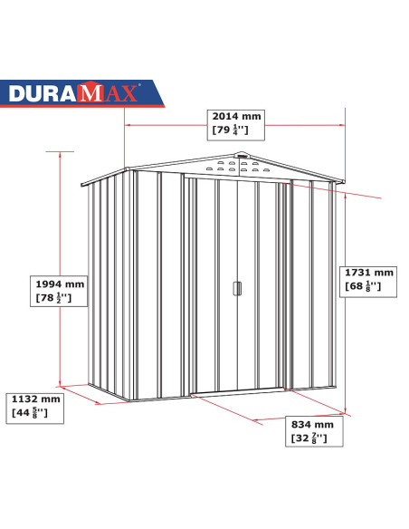 Caseta Metálica Top Atenea 113x201x199 cm - Duramax