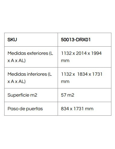Caseta Metálica Top Atenea 113x201x199 cm - Duramax