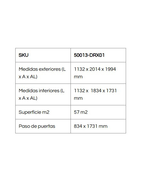 Caseta Metálica Top Atenea 113x201x199 cm - Duramax