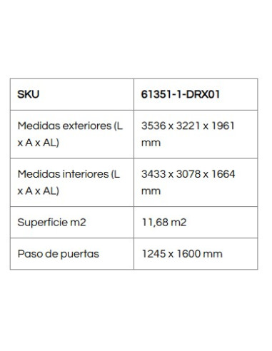 Caseta Metálica Eco Alcoy 353x322x196 cm - Duramax