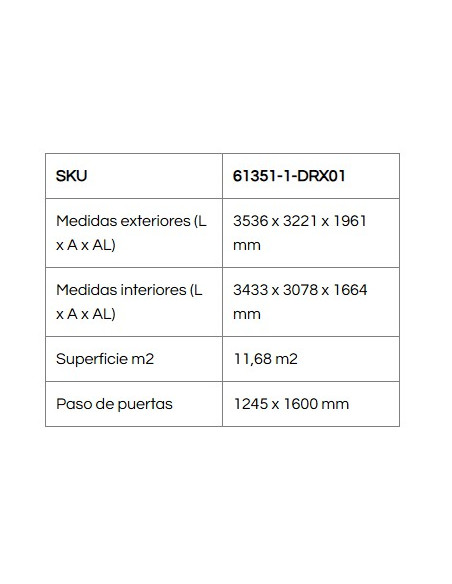 Caseta Metálica Eco Alcoy 353x322x196 cm - Duramax