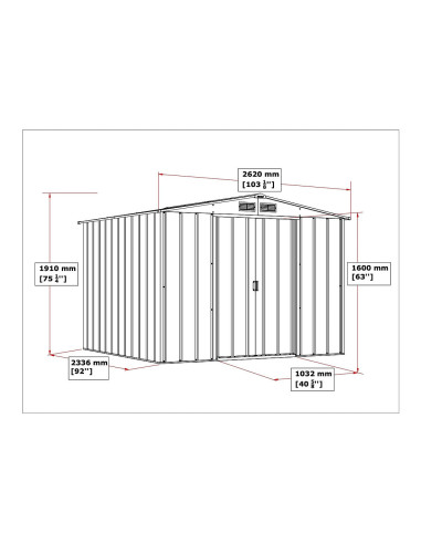 Caseta Metálica Eco Calpe 233x262x191 cm - Duramax