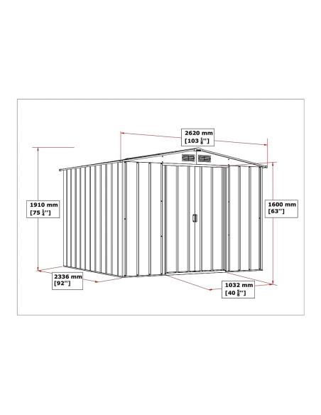 Caseta Metálica Eco Calpe 233x262x191 cm - Duramax