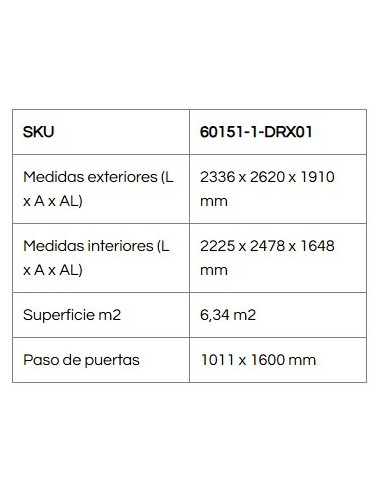 Caseta Metálica Eco Calpe 233x262x191 cm - Duramax