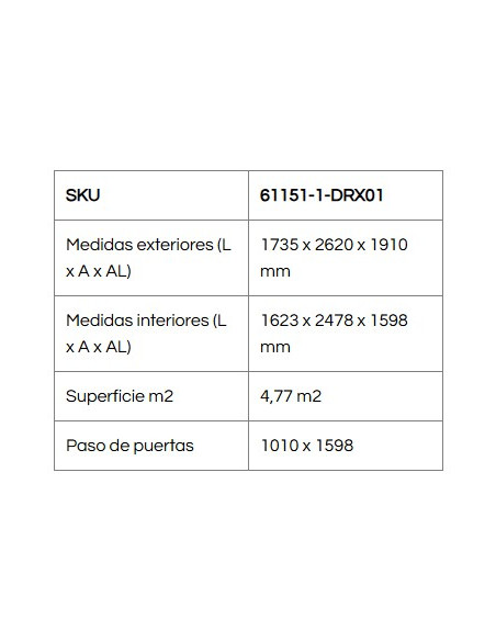 Caseta Metálica Eco Altea 173x262x191 cm - Duramax