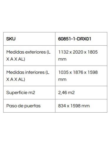 Caseta Metálica Eco Denia 113x202x180 cm - Duramax