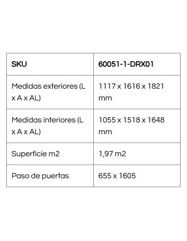 Caseta Metálica Elche 111x161x182 cm - Duramax