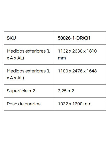 Caseta Metálica Eco Pent Roof 113x263x181 cm - Duramax