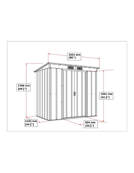Caseta Metálica Eco Pent Roof 113x176x203 cm - Duramax