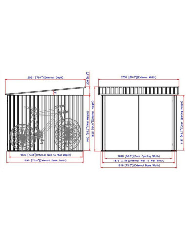 Caseta Metálica Guarda Bicicletas 202x196x140 cm - Duramax