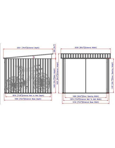 Caseta Metálica Guarda Bicicletas 202x196x140 cm - Duramax