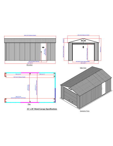 Garaje Metálico Lyon 591x352x259 cm - Duramax