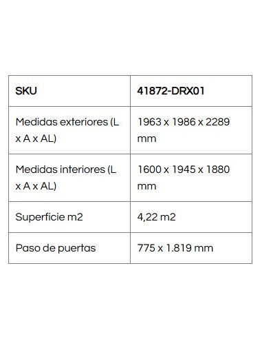 Caseta Metálica Palladium 196x198x228 cm - Duramax
