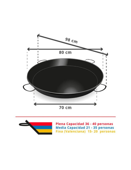 Paellera Esmaltada 80 cm - 40 Personas