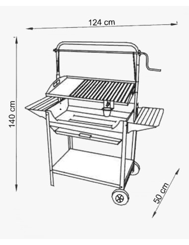 Barbacoa Premium Acero Inoxidable 140x50x124 cm TROIA CX BR - Orework