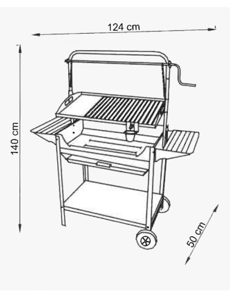 Barbacoa Premium Acero Inoxidable 140x50x124 cm TROIA CX BR - Orework