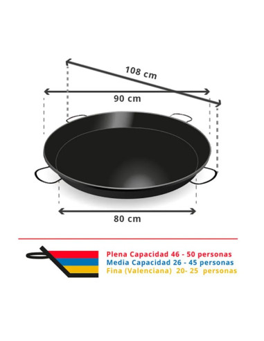 Paellera Esmaltada 90 cm - 50 Personas