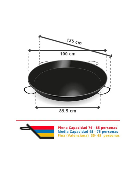 Paellera Esmaltada 115 cm - 120 Personas