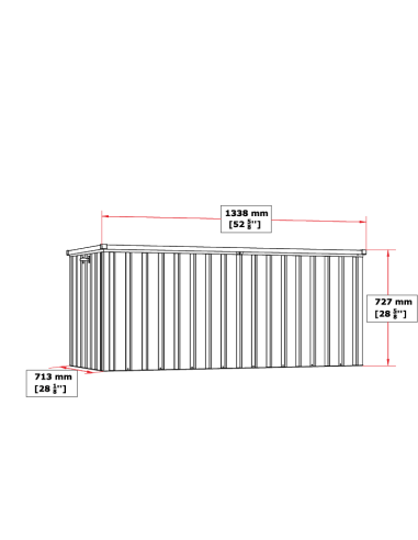 Baúl Arcón Metálico 585 L Imitación Madera - 71x133x72 cm - Duramax
