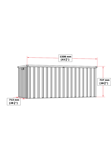 Baúl Arcón Metálico 585 L Imitación Madera - 71x133x72 cm - Duramax