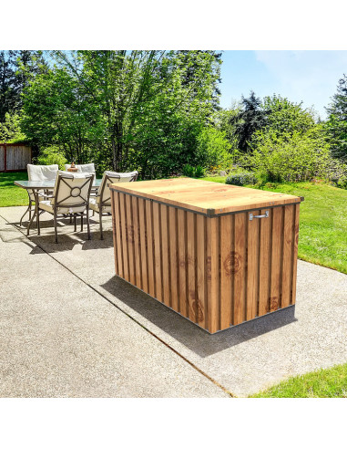 Baúl Arcón Metálico 585 L Imitación Madera - 71x133x72 cm - Duramax