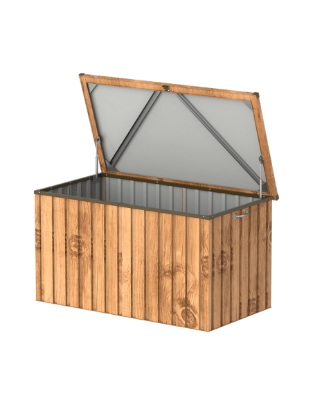 Baúl Arcón Metálico 585 L Imitación Madera - 71x133x72 cm - Duramax