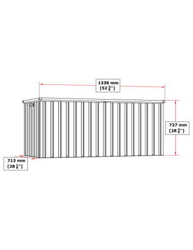 Baúl Arcón Metálico 585 L - 71x133x72 cm - Duramax