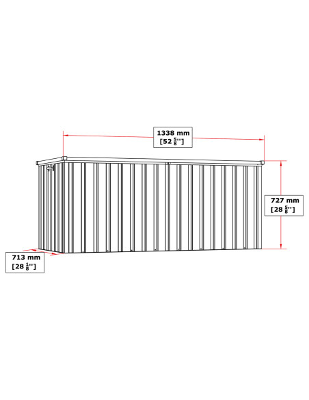 Baúl Arcón Metálico 585 L - 71x133x72 cm - Duramax