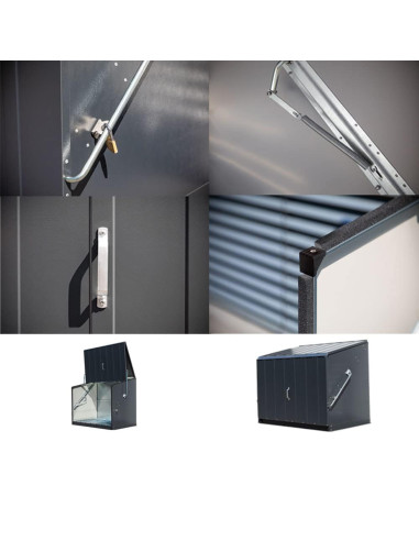 Baúl Arcón Metálico Antracita - 138x89x113 cm -...