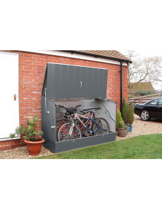 Baúl Arcón Guardabicis Metálico Antracita - 196x89x133 cm...