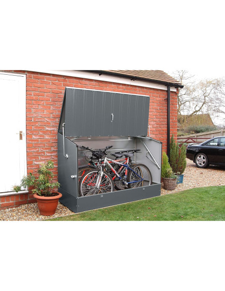 Baúl Arcón Guardabicis Metálico Antracita - 196x89x133 cm - Trimetals