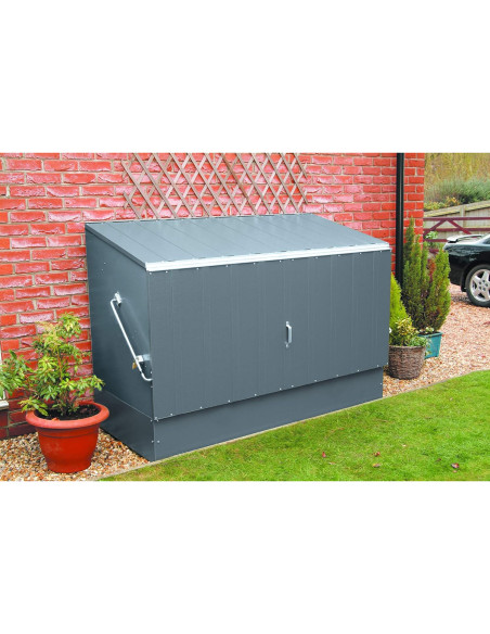 Baúl Arcón Guardabicis Metálico Antracita - 196x89x133 cm - Trimetals