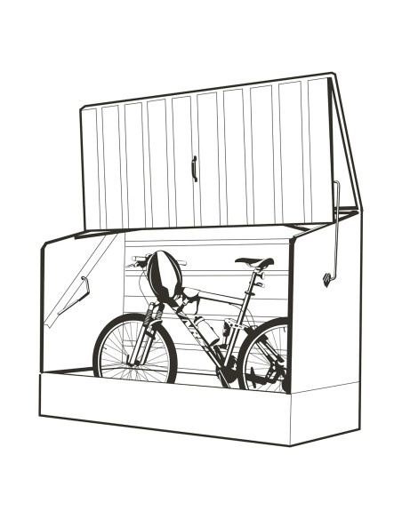 Baúl Arcón Guardabicis Metálico Antracita - 196x89x133 cm - Trimetals