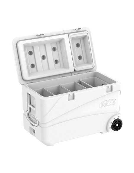 Nevera KeepCold Deluxe con ruedas - 83x47x52 cm - 102,20 L - Blanca