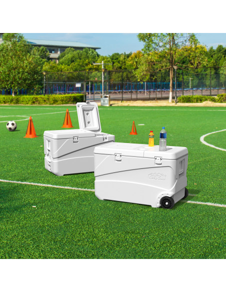 Nevera KeepCold Deluxe con ruedas - 83x47x52 cm - 102,20 L - Blanca