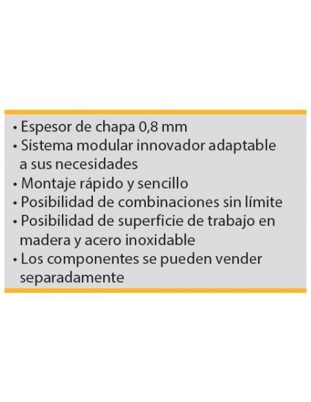 Conjunto Taller 4 Módulos S/Madera Inox Alyco 199011