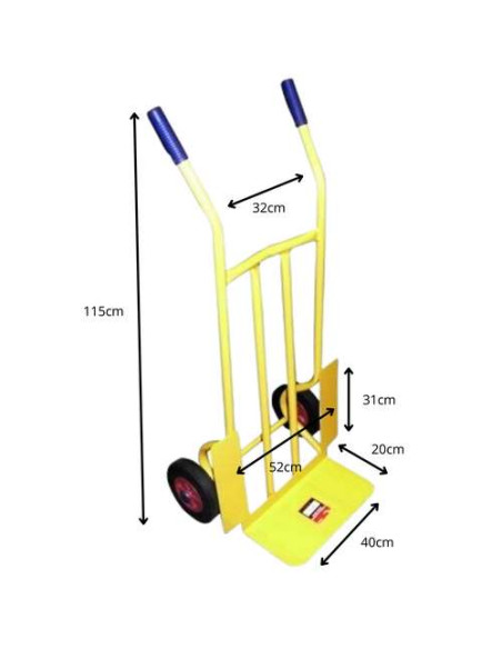Carretilla Almacén Rueda Maciza 300 Kg