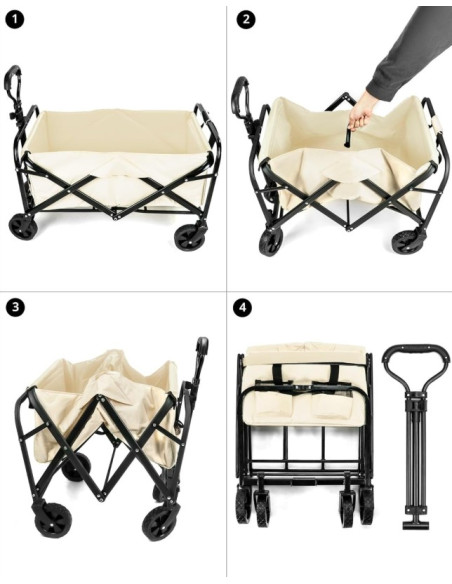 Carro Acero Playa Plegable 50 Kg - 75x53x48 cm