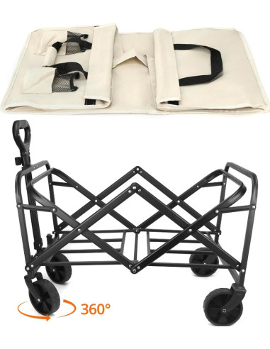 Carro Acero Playa Plegable 50 Kg - 75x53x48 cm