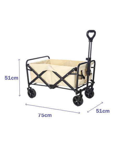 Carro Acero Playa Plegable 100 Kg - 75x44x76 cm