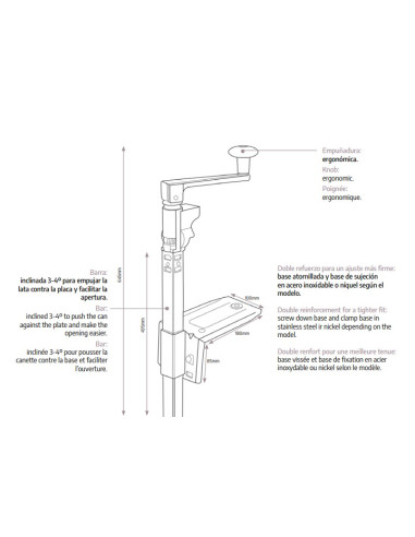 Abrelatas Profesional Industrial Niquelado