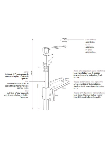 Abrelatas Profesional Industrial Niquelado