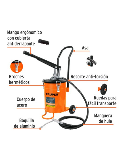 Bomba Inyectora Grasa 10 Kg - Truper