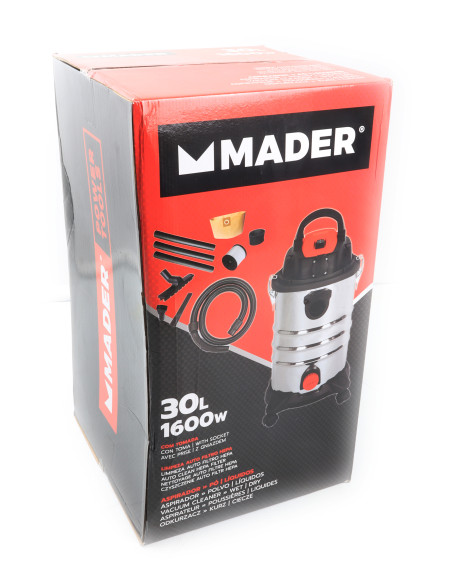 Aspirador Soplador Polvo Líquidos 30L 1600W 63344 - Mader