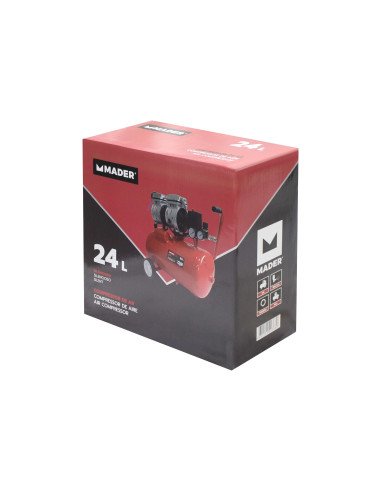 Compresor Aire Silencioso 24 L - 0,75 Hp -...