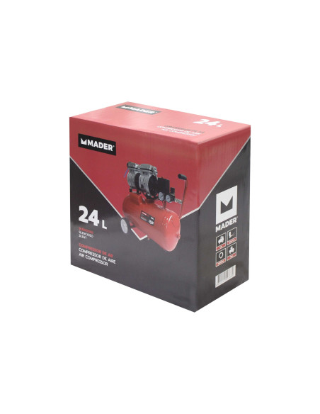 Compresor Aire Silencioso 24 L - 0,75 Hp - 09368 - Mader