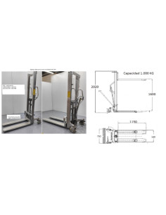 Apilador Manual Inoxidable 1000 Kg - 1600 mm - 16000-I 2
