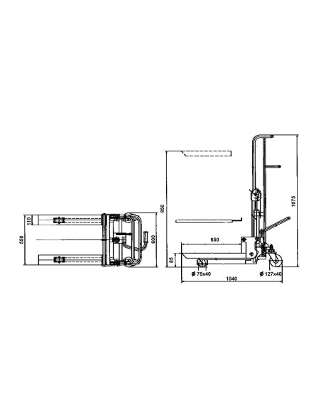 Apilador Manual 400 Kg - 850 mm - 10560