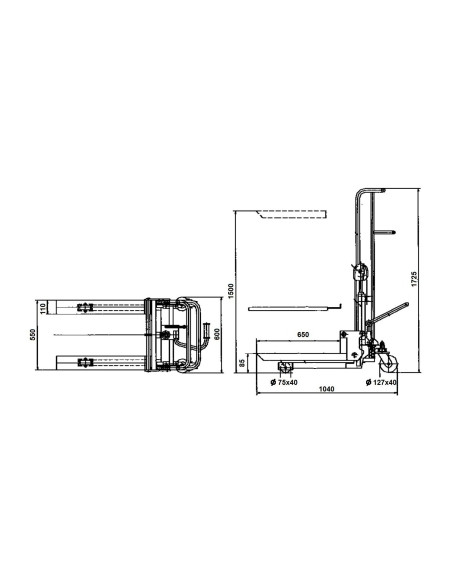 Apilador Manual 400 Kg - 1500 mm - 10562