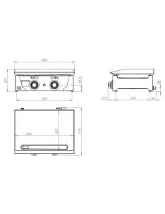 Plancha Gas Acero Laminado Serie 100 - PLC6100 2